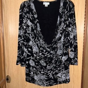 Coldwater Creek. Black and White Size 18W Blouse